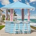 8  x 8  Gazebo  Coastal Dream Pavilion with 2 Open Sides  Patio Gazebo with USB Charging Socket and Hooks  Galvanized Steel Grill Gazebo for Backyard  Swimming Pool  BBQ, incomplete