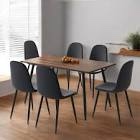 Evaro Wooden and black six person dining room set, incomplete