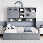 Daybed with all in one cabinet gray DES, N708P228755E, incomplete 