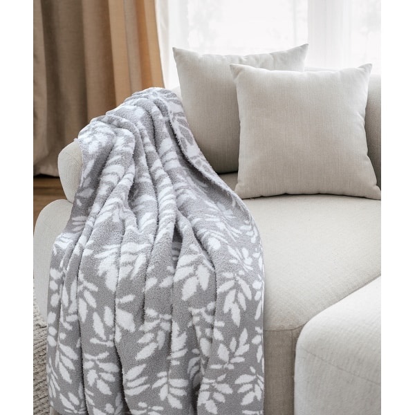 Leaf Feather Knit Throw