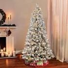 6.5’ Pre-Lit Flocked Christmas Tree, Clear Lights