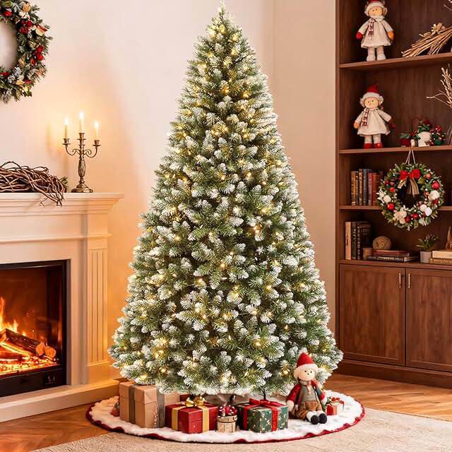 6’ Multi-Color Lights Pre-lit Flocked Christmas Tree