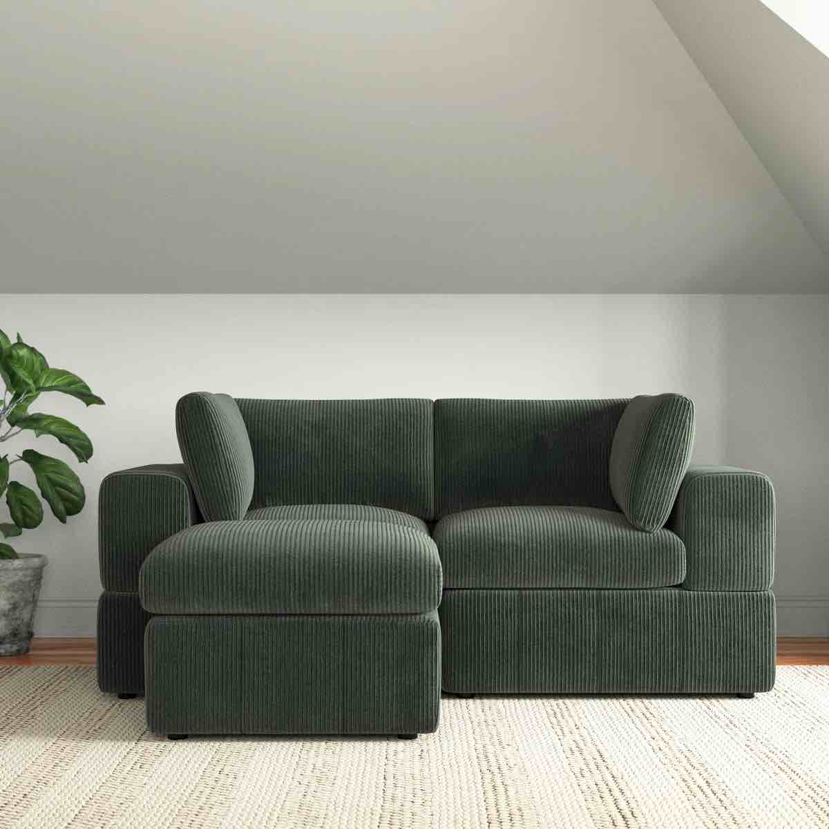 Andrielle 3 piece corduroy sectional, incomplete, gray