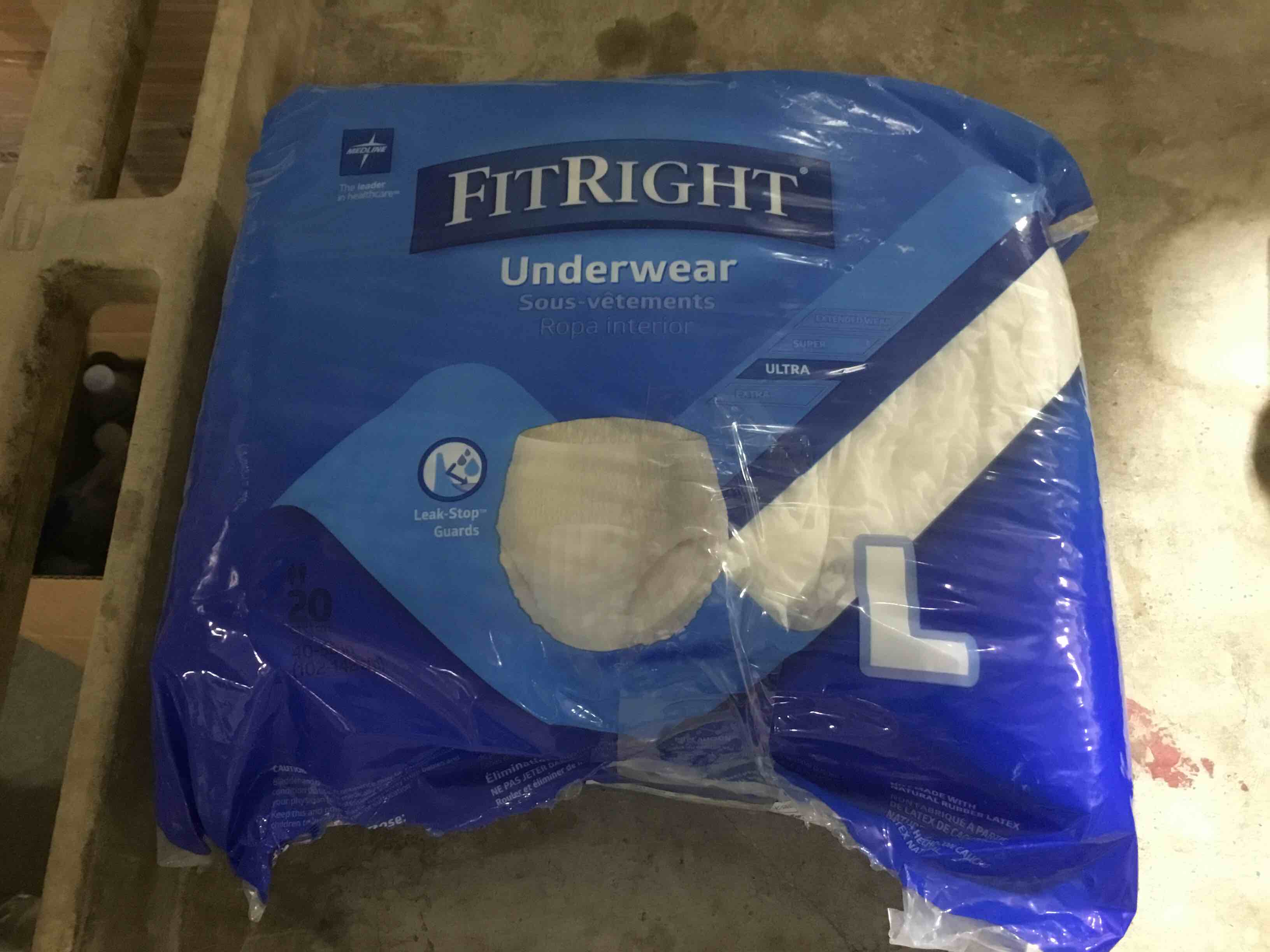 FitRight Ultra Protective Disposable Underwear  Large  20 Count