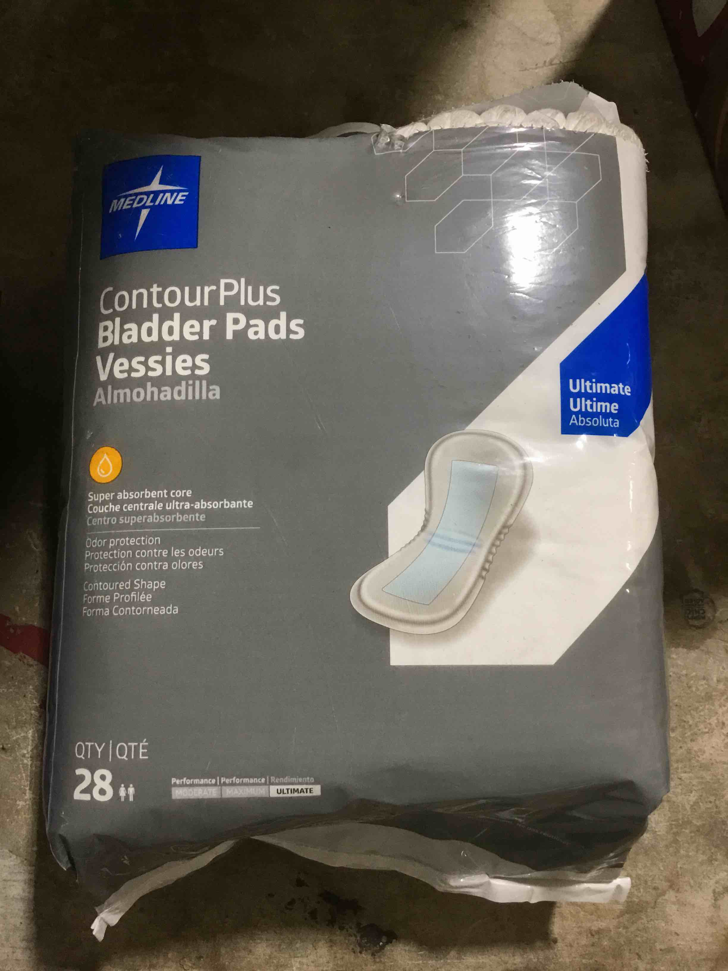 Medline Contour Plus Bladder Pads, 28 Count