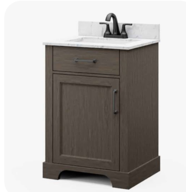 Alton 24in Brown Single Sink Bathroom Vanity