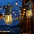 westinghouse 36' solar powered led vintage white string light set, 15 bulbs with remote control