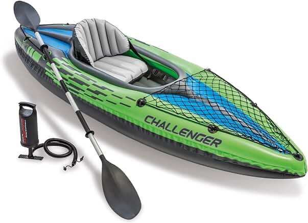 intex challenger k1 inflatable single person kayak set accessory kit & pump