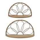 Sagebrook Home Metal  Set of 2 11/13  Arched Flower Wall Shelves  brown