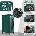 Zimtown Nested Spinner Suitcase LuggageWith TSA Lock Dark Green