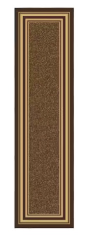 Ottohome Collection Non-Slip Rubberback Bordered Design 3x10 Indoor Runner Rug, 2 ft. 7 in. x 9 ft. 10 in., Dark Brown