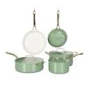 Martha Stewart Galway 10inPiece Ceramic Cookware Set in Sage