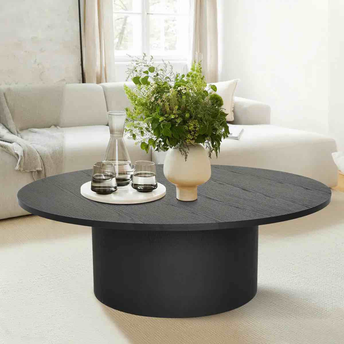 (Only base) Dwen 40" Modern Round Pedestal Coffee Table