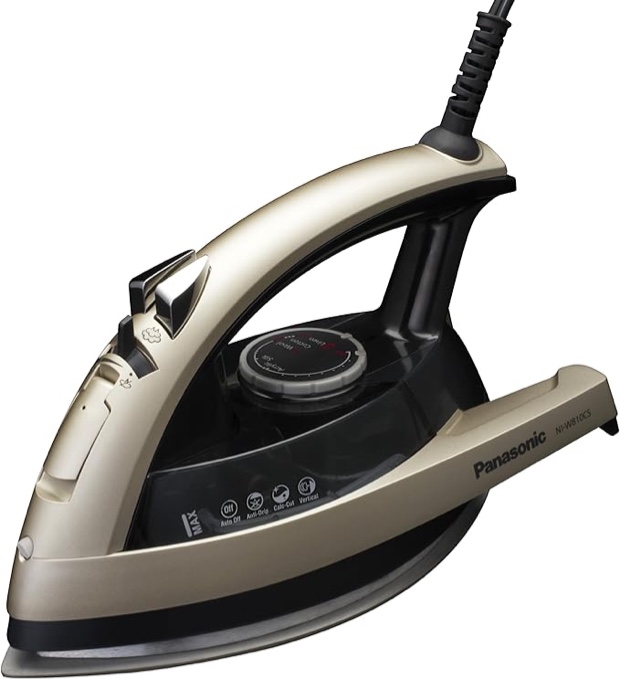 Panasonic Dry and Steam Iron with Alumite Soleplate, Fabric Temperature Dial and Safety Auto Shut Off – 1700 Watt Multi Directional Iron – NI-W950A,