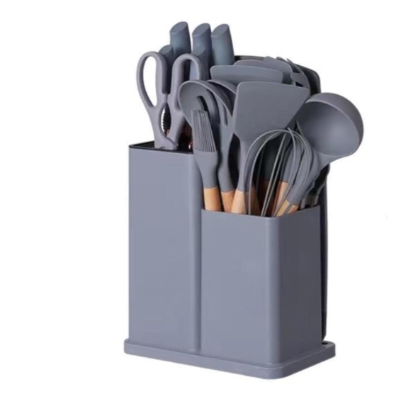 SV Home & Deco All-in-One 19-Piece Kitchen Utensils and Knife Set: 14 Cooking Utensils + 5 Essential