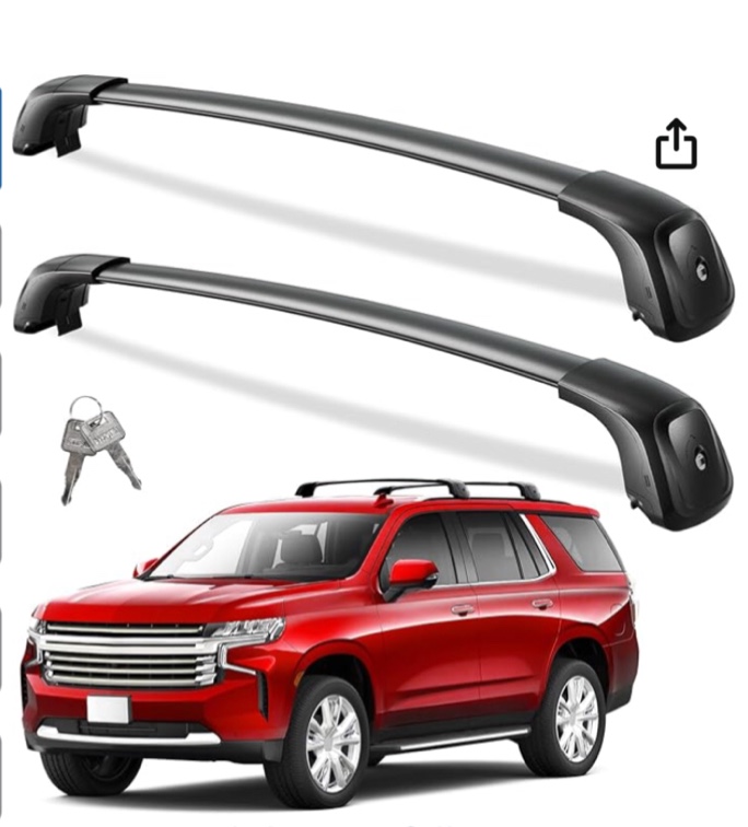 330 lbs rack crossbar for 2015-2020 Tahoe with and Thell lock heavy duty aluminum anti corrosion cross bar
