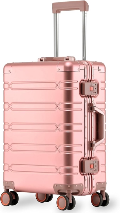 All Aluminum Carry On Luggage 22x14x9 Airline Approved Hard Shell Suitcases with Spinner Wheels Zipperless Luggage 20 inch Carry On Suitcase, 