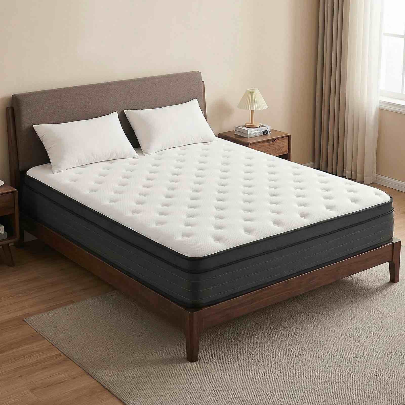 vantto full mattress, 14 inch hybrid mattress in a box, full size memory foam mattress with pocket springs for motion isolation pressure relief