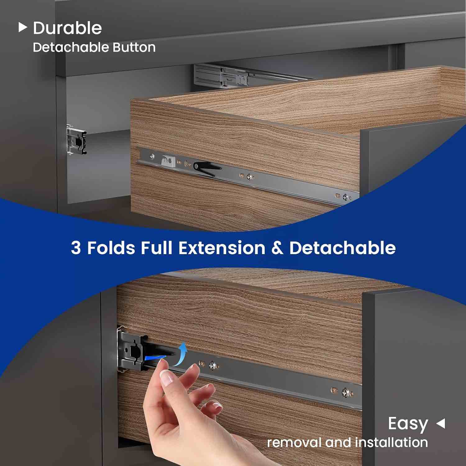 Condition photo showing Brand New for lontan 10 pairs 22 inch soft close drawer slides heavy duty drawer glides metal ball bearing and full extension kitchen cabinet rails 200 lb capacity