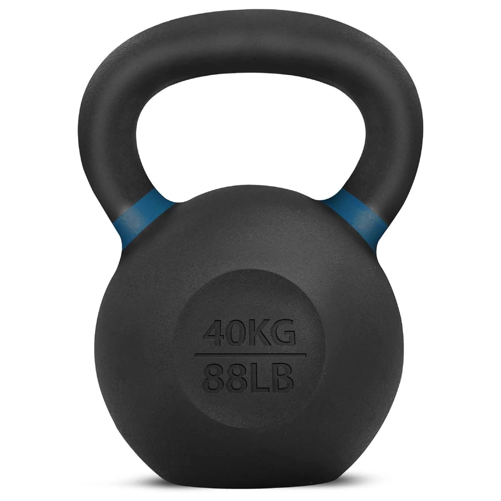 yes4all 88 pound kettlebell, single powder coated cast iron weight, deep blue
