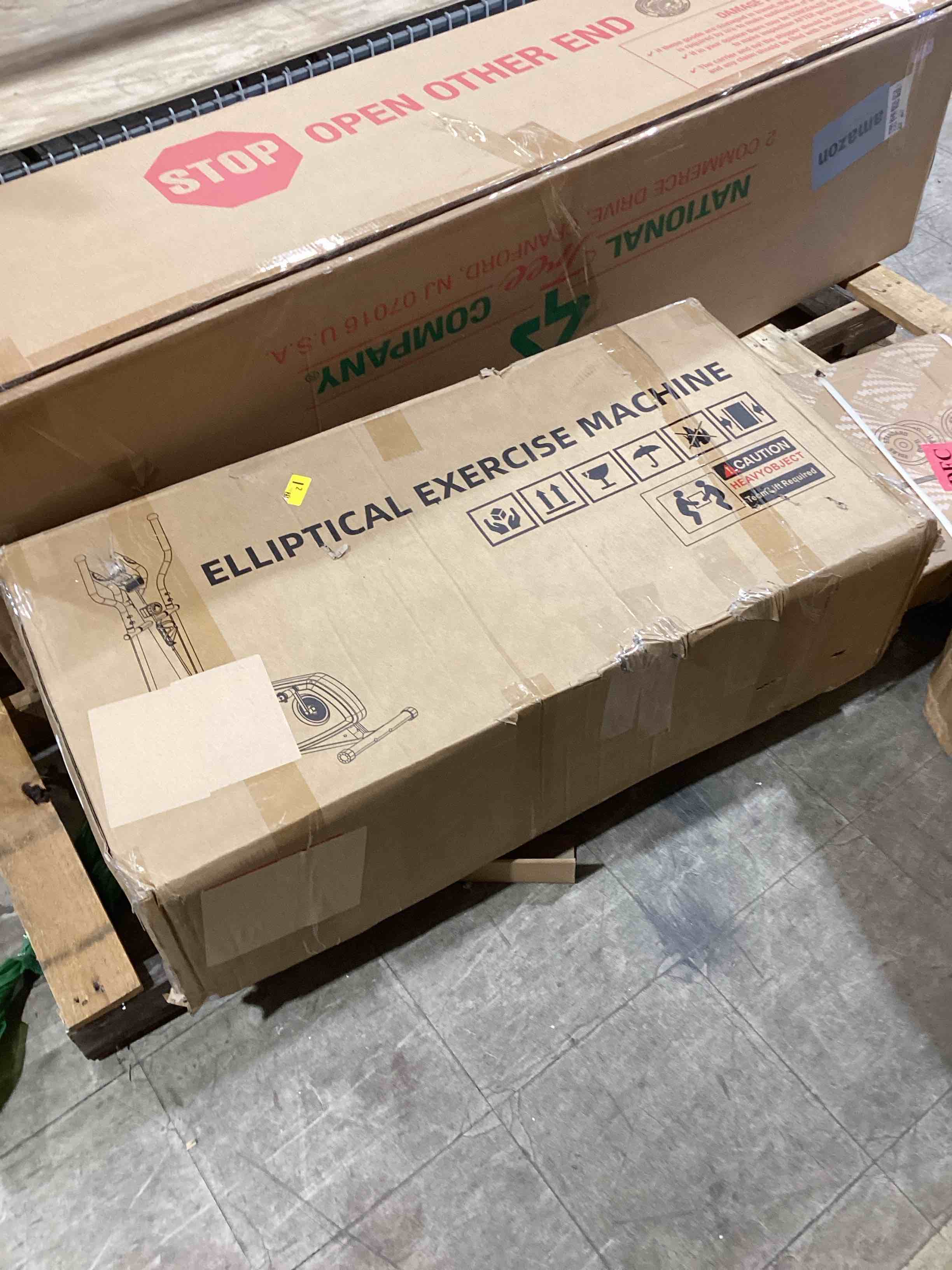 Condition photo showing New/Like New for elliptical exercise machine, 16-level magnetic resistance elliptical machine for home trainer with hyper-quiet drive, 15.5in stride, lcd monitor & app support, 350lbs weight capacity