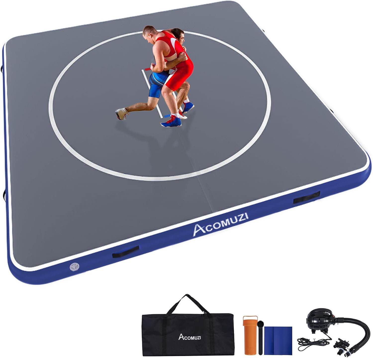 Inflatable Wrestling Mat 10FT, Portable Jiu Jitsu Mats Wrestling Mat for Home, Outdoor or Indoor Training Mat for Water Yoga, Gymnastics, BJJ, MMA