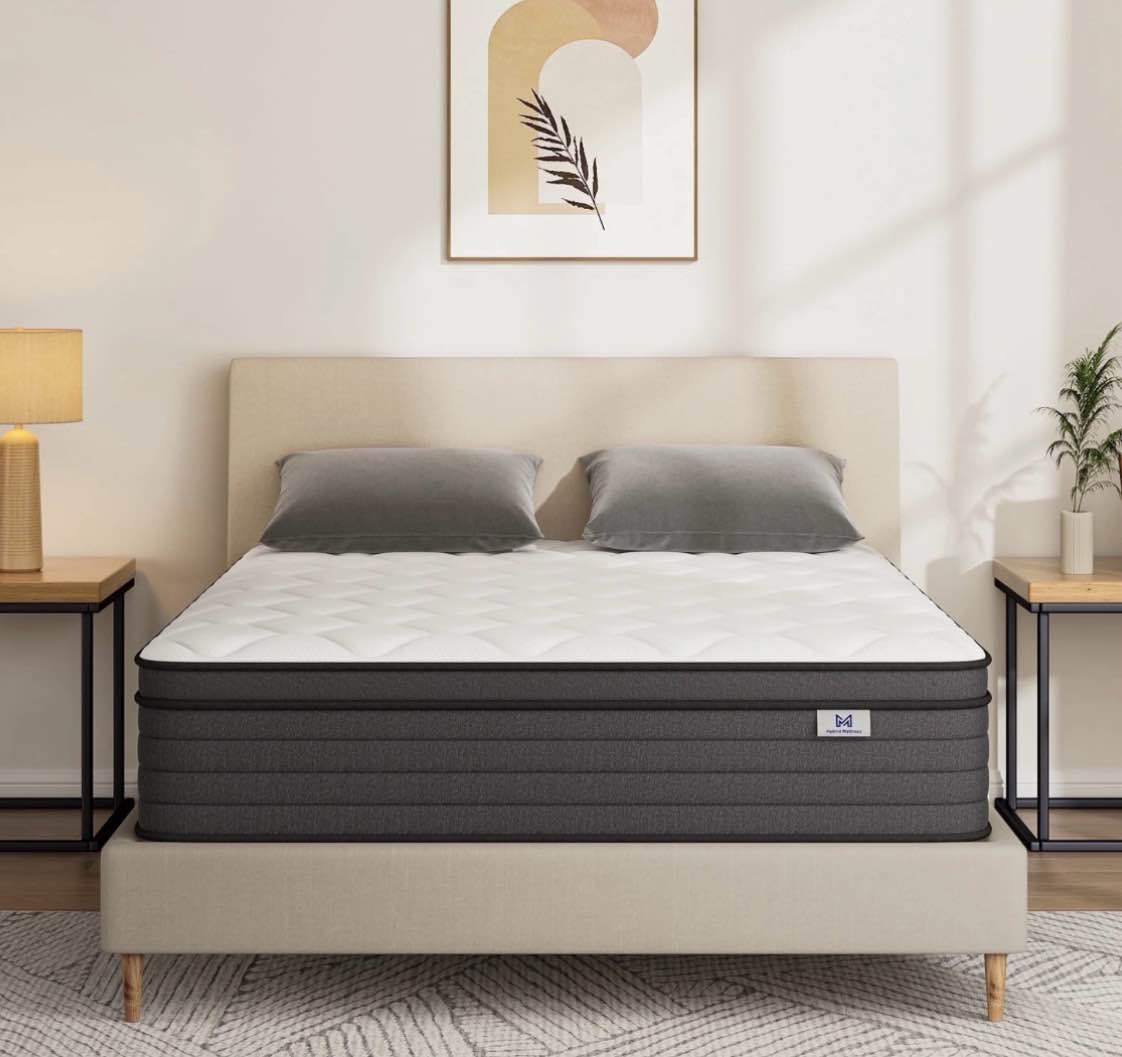Mubulily Queen 12-Inch Hybrid Mattress in a Box with Gel Memory Foam & Pocket Coils