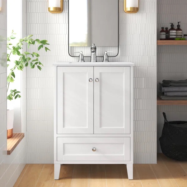 Selma 24** Single Bathroom Vanity with Engineered Marble Top