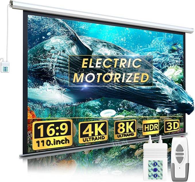 E 110169WH Electric Projector Screen SIZE: 110" 