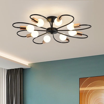 8 - Light 32.67" Sputnik Sphere Semi Flush Mount