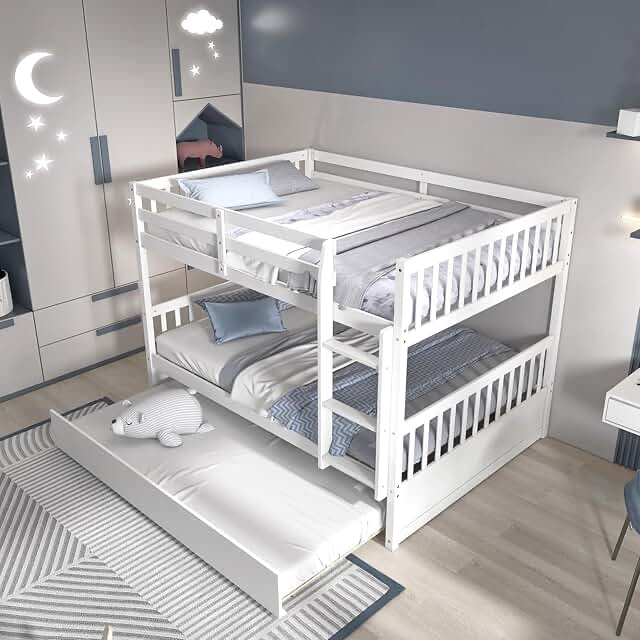 Full Bunk Bed with Trundle. White. Box 2 of 2 Only