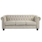 60 in. Linen Beige Couches 3 seat sofa. Seat frame and cushion only