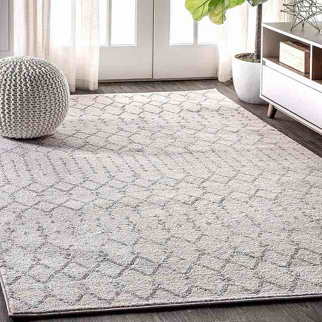 JONATHAN Y Boho Vintage Diamond Cream/Gray Indoor Area Rug 8X10 ft, Moroccan Hype for Living Room, Bedroom, Kitchen, Office, Easy-Cleaning, High Traffic, Pet-Friendly, Non-Shedding (MOH101B-8)