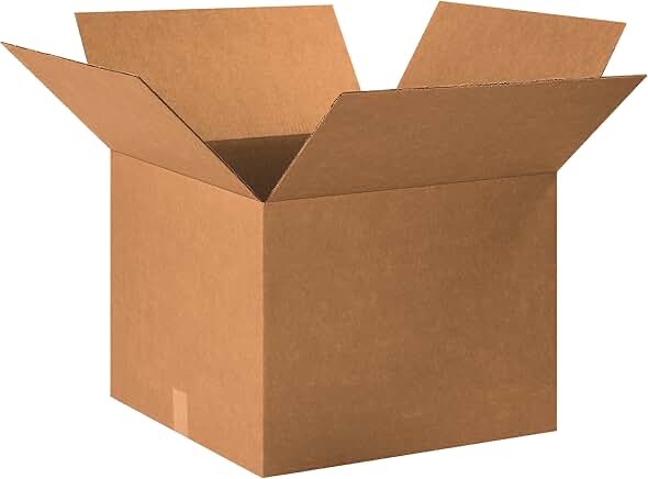 Aviditi 202015 Corrugated Cardboard Box 20" L x 20" W x 15" H, Kraft, For Shipping, Packing and Moving (Pack of 12)