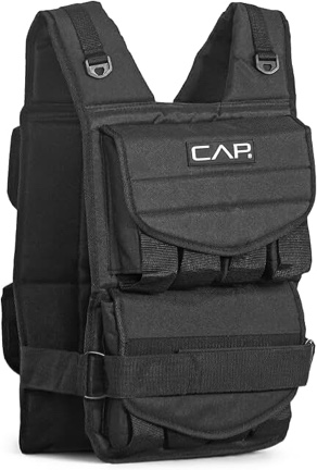 CAP Barbell Adjustable Weighted Vest | 20-150 lbs | Heavy-Duty Workout Vest with Removable Iron Weights for Strength Training, Cardio, Running, and Calisthenics