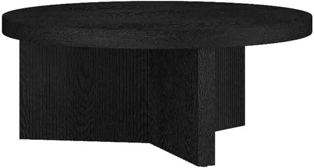 Henn&Hart 36" Black Grain MDF/PVC Coffee Table