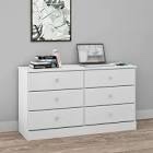 Astrid White Finish 6-Drawer Double Dresser (26.85 in H. x 47.5 in W. x 15.5 in D.)