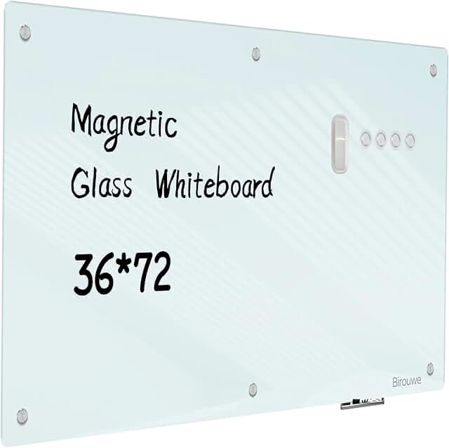 Birouwe 72x 36 magnetic glass whiteboard 