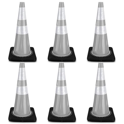 Copkim 6 Pcs Traffic Safety Cone ... tion, Parking Lot (White, 28 Inch)
