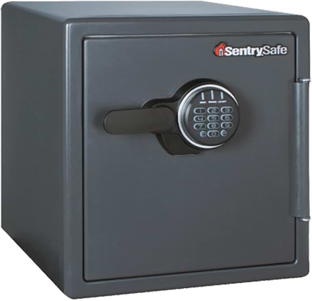 SentrySafe Black Fireproof Safe with Digital Push Button Keypad, Home Safe For Money, Documents, and other Valuables, 1.23 Cubic Feet, SF123ES
