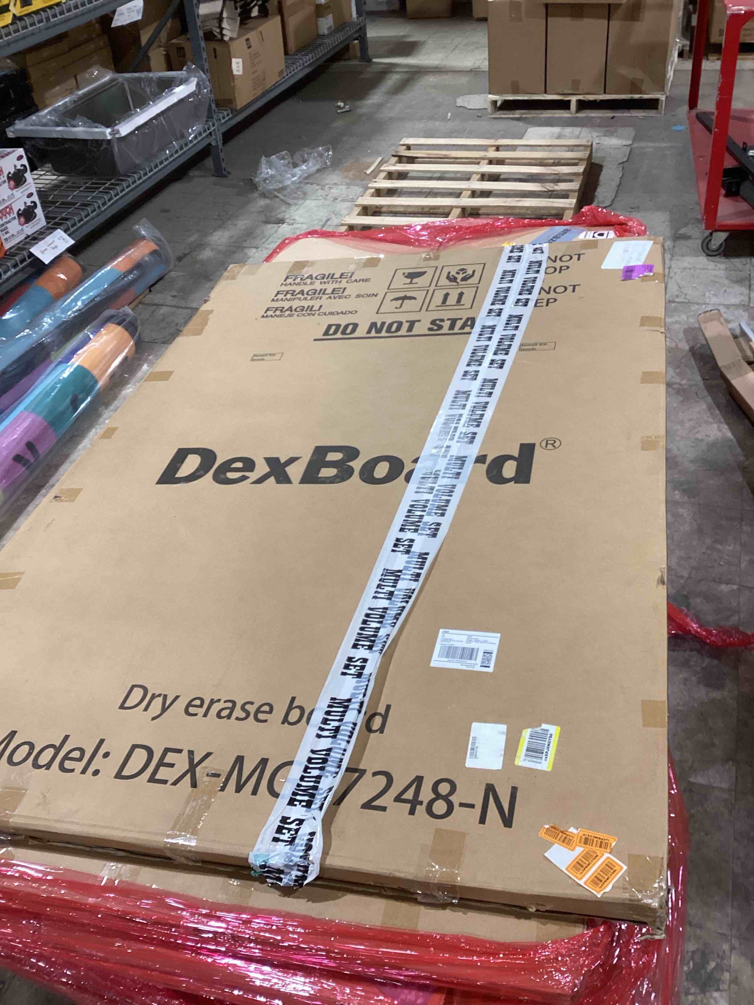 Condition photo showing Good Condition for 72 x 48 inch magnetic dry erase whiteboard (6 x 4 ft) - large commercial grade presentation board for university classroom teaching, office corporate strategy & warehouse planning