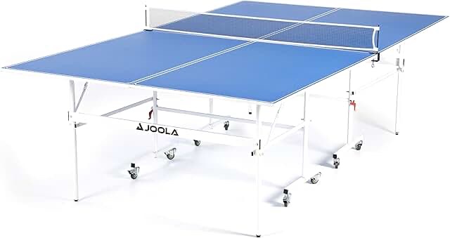 JOOLA Indoor 15mm Ping Pong Table with Quick Clamp Ping Pong Net Set - Single Player Playback Mode - Regulation Size Table Tennis Table - Compact Storage Ping Pong Table