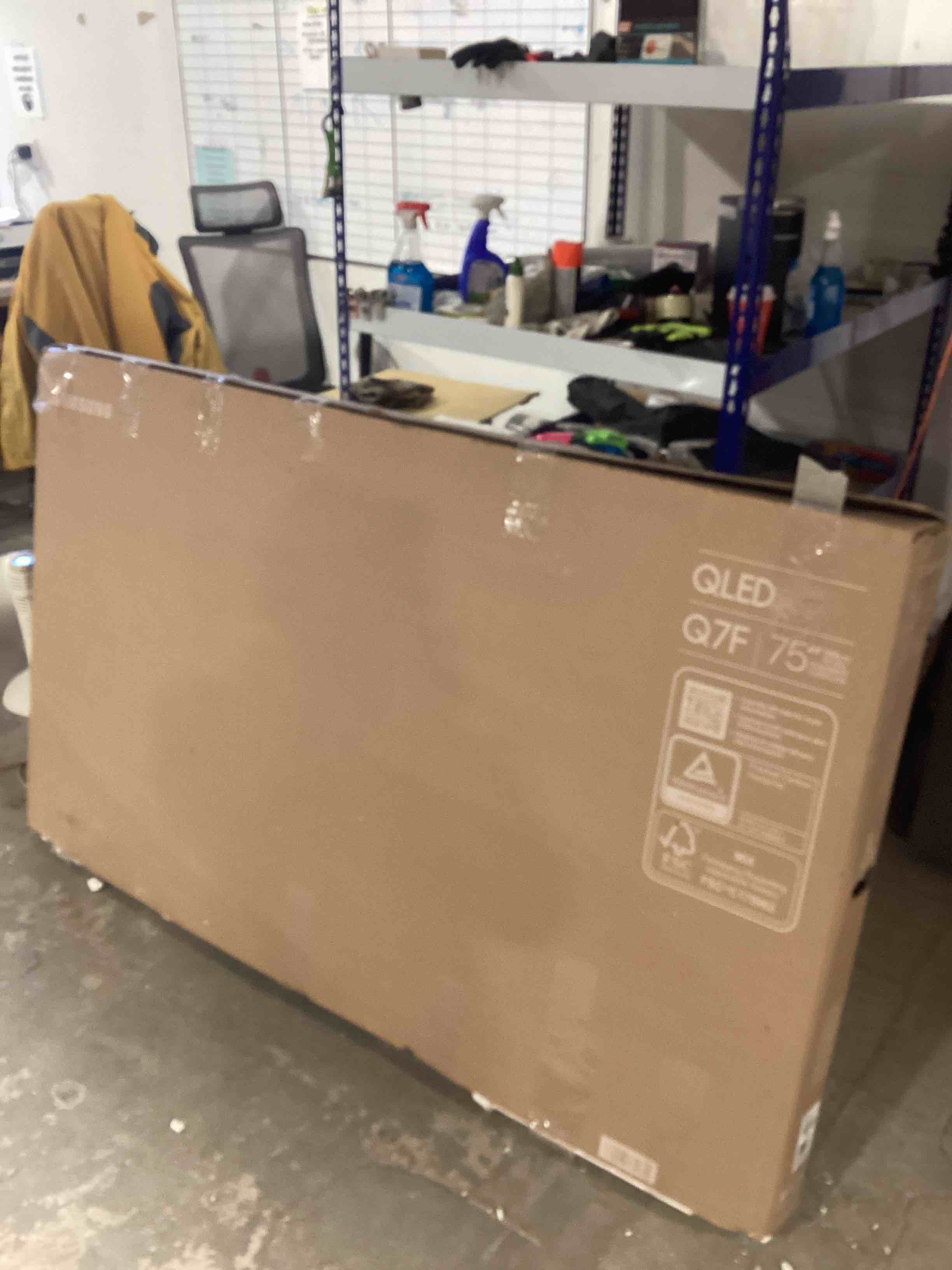 Condition photo showing As Is for Samsung 75-Inch Class QLED Q7F Series Samsung Vision AI Smart TV (2025 Model, 75Q7F) Quantum HDR, Object Tracking Sound Lite, Q4 AI Gen1 Processor, 4K upscaling, Gaming Hub, Alexa Built-in