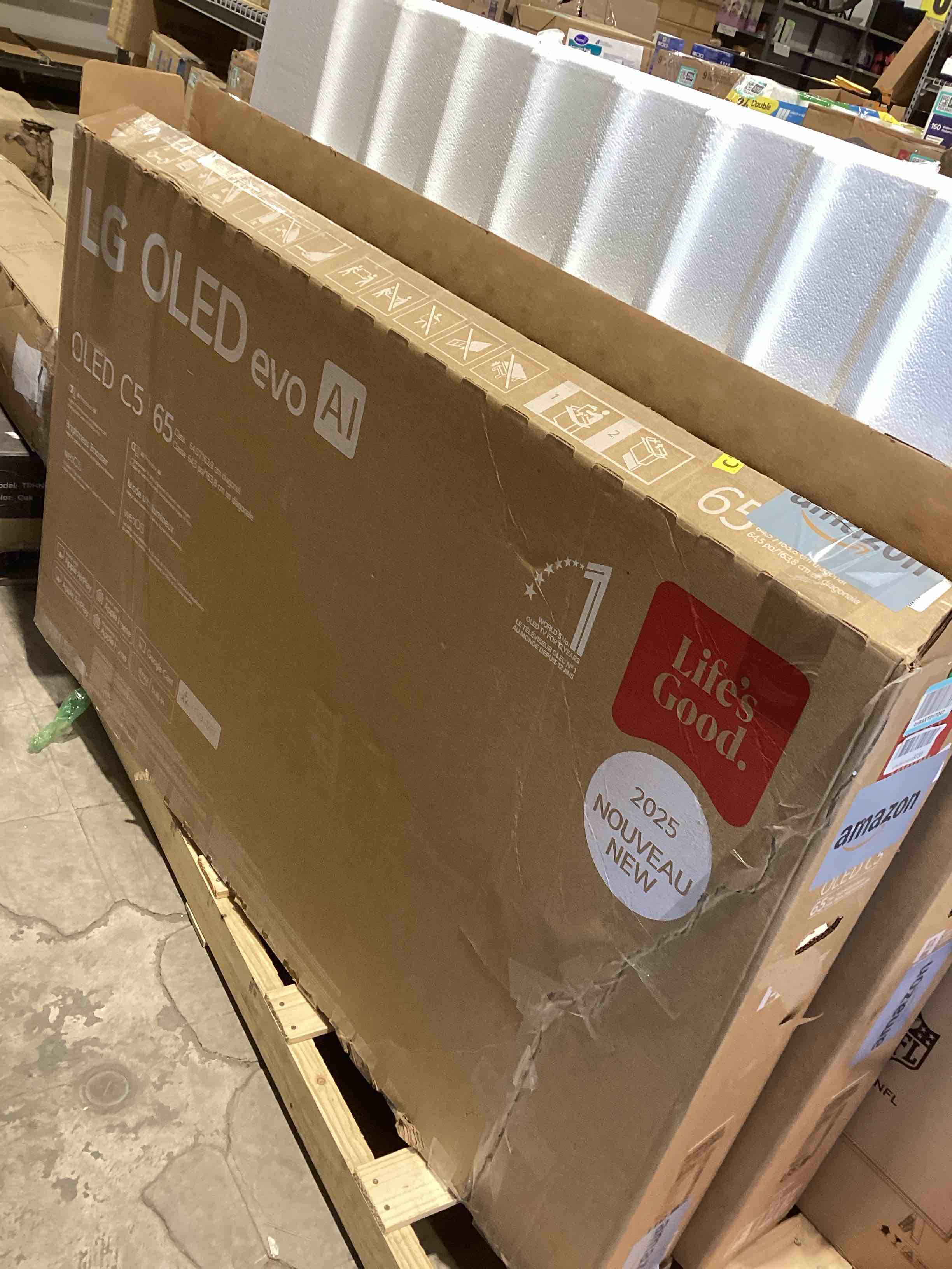 Condition photo showing As Is for LG 65-Inch Class OLED evo AI 4K C5 Series Smart TV w/Dolby Atmos, Dolby Vision, HDR10, AI Super Upscaling 4K, Filmmaker Mode, Wow Orchestra, Alexa Built-in (OLED65C5PUA, 2025)