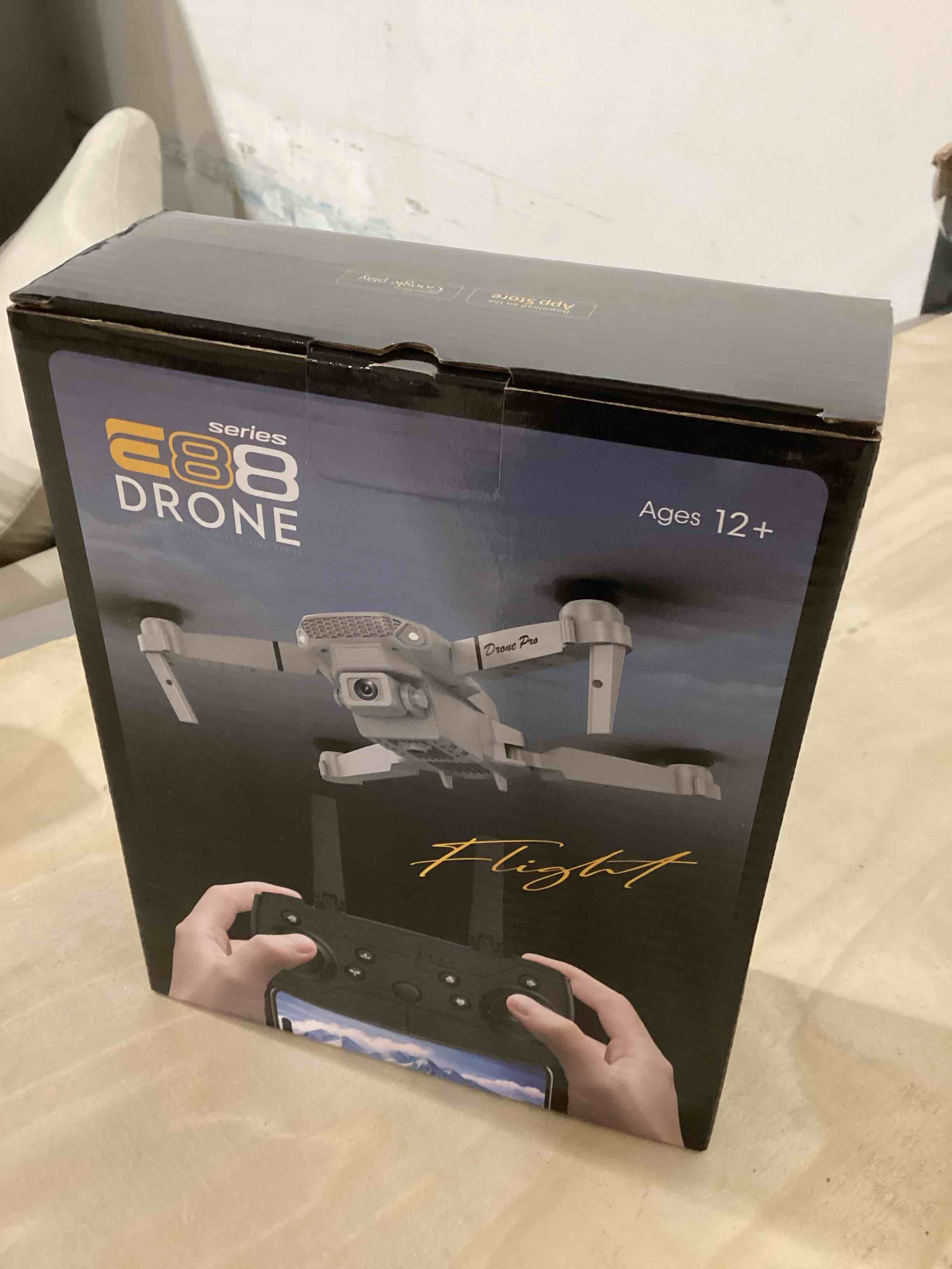 Condition photo showing New/Like New for E88 Drone with HD Camera, Fixed Height Hover, 360° Stunt Flip, 90° Adjustable Lens, Foldable RC Quadcopter for Beginners, Indoor Outdoor Flying Toy.