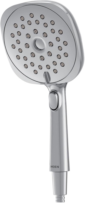 Moen Verso Eco-Performance Infiniti Dial Square Handheld Shower, 6-Inch Diameter Spray Head, Spot Resist Nickel, 220H4EPSRN