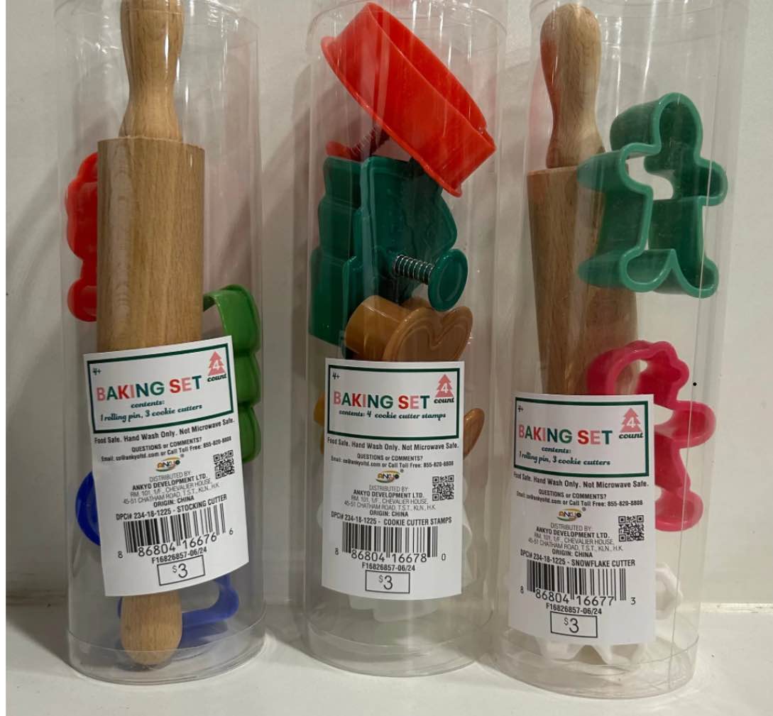 lot of 3 Bullseye Playground Christmas Cookie Cutter Baking Set