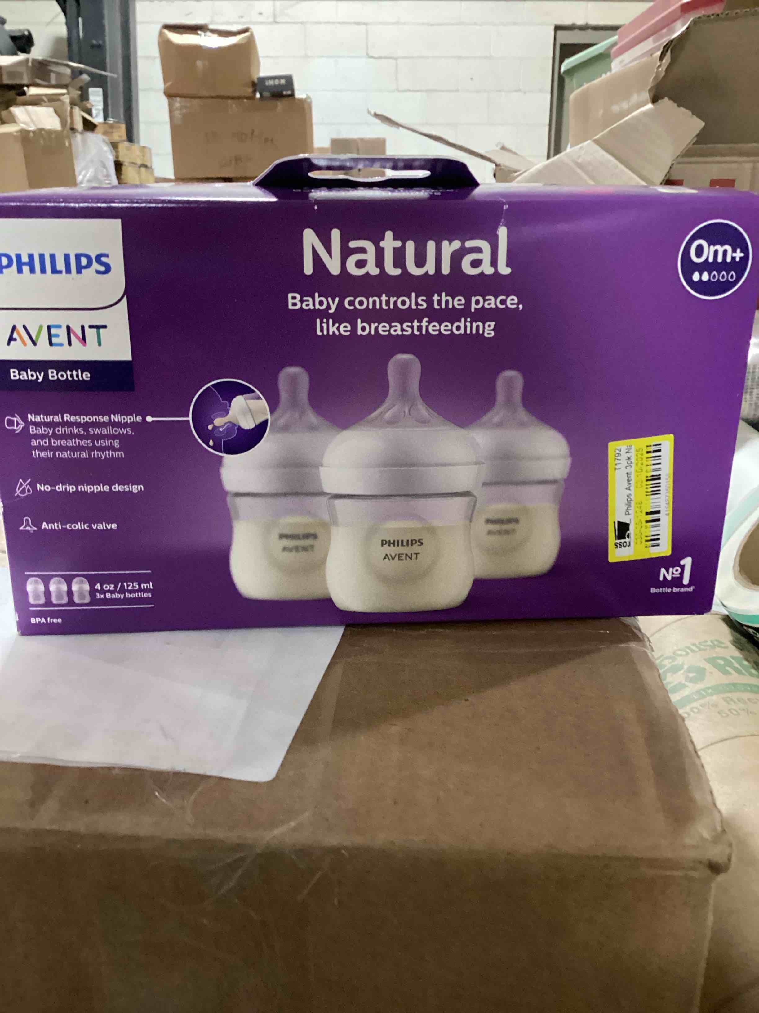 Philips Avent 3pk Natural Baby Bottle with Natural Response Nipple - Clear - 4oz