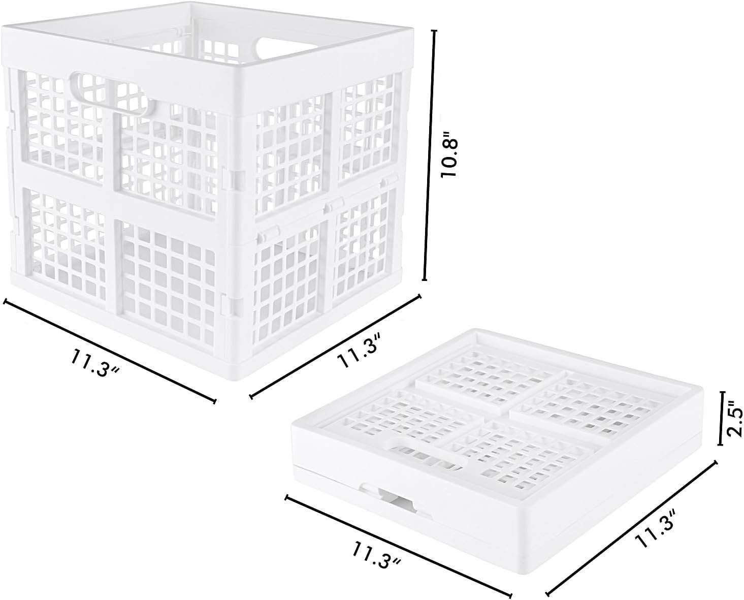 Pack Collapsible Plastic Storage Crates,Foldable Crates for Storage,