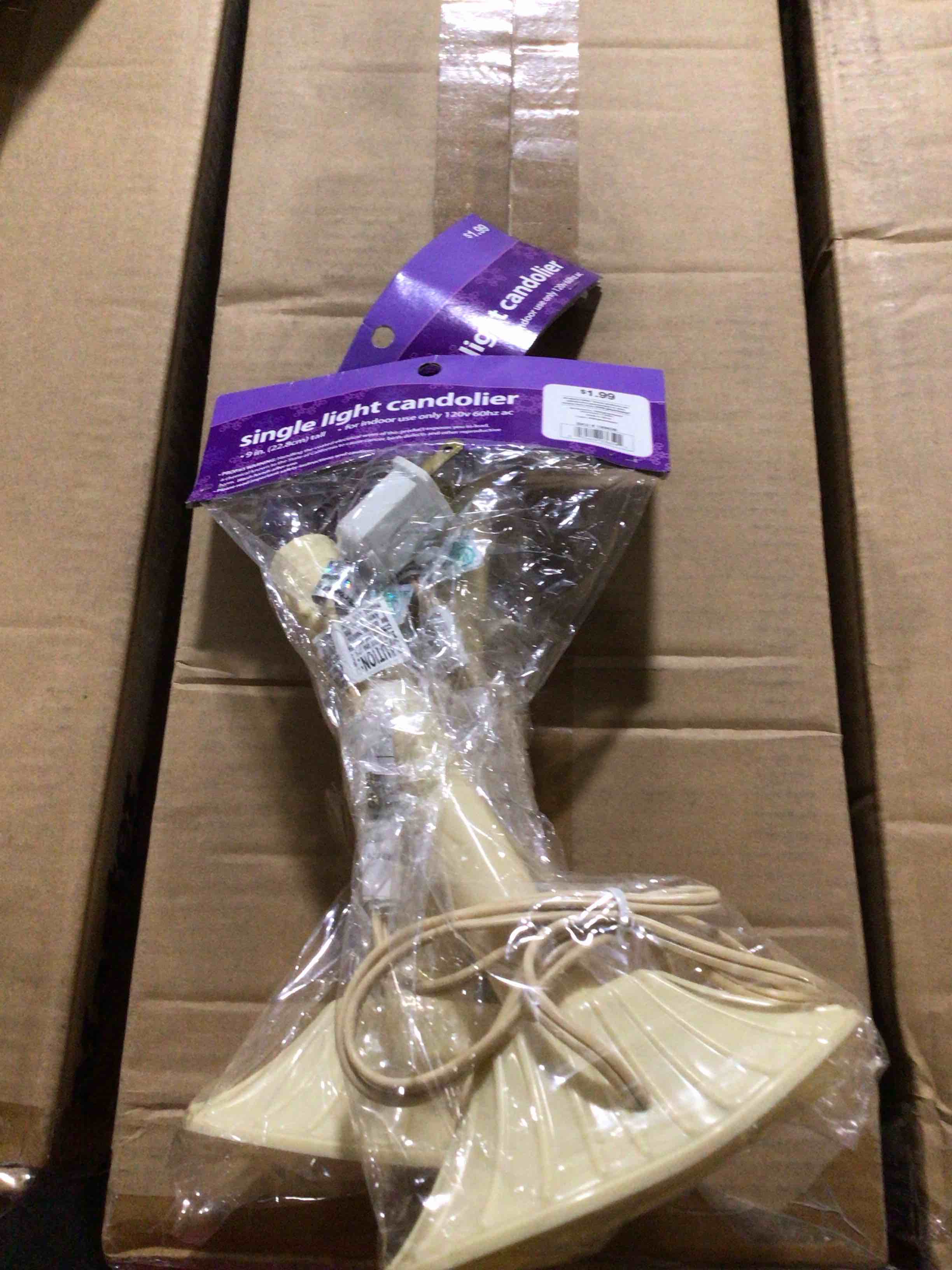 Lot 2 Light Candolier Indoor Use Electric Candle Lamp Vintage Look Plug In